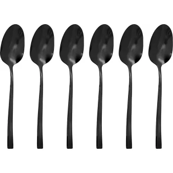 Set lingurițe espresso Sambonet Rock PVD 6 Moka Nero Lucido