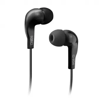 Cască in-ear SBS TEINEARKL cu microfon - negru - cu fir - cablu 1,2m - jack 3,5mm - apeluri și muzică