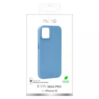 Puro ICON Mag Pro Case pentru Apple iPhone 15 6,1 inch MagSafe albastru deschis PUIPC1561ICONMPLBL