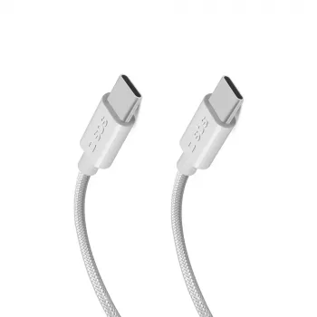 Cablu USB-C la USB-C SBS TECABLE TISSUE TCC2G 2m 60W Power Delivery - gri