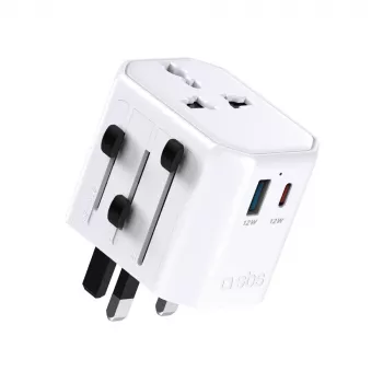 Adaptor universal de călătorie SBS TEADAPTUSBTCUNI USB-C USB-A alb