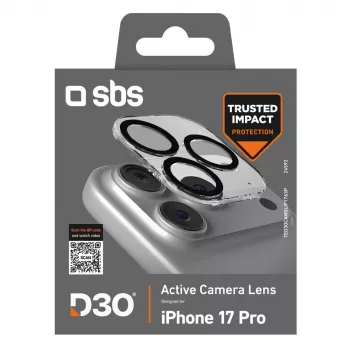 Protecție pentru lentila camerei din sticlă SBS cu D3O pentru iPhone 17 Pro