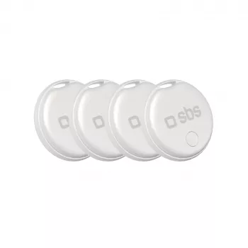 Localizator SBS Track My Circle compatibil cu Apple Find My - pachet de 4 - alb