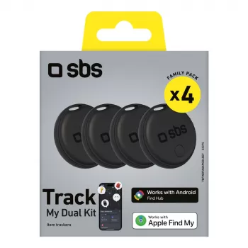 Localizator universal SBS Track My Dual set de 4 - negru