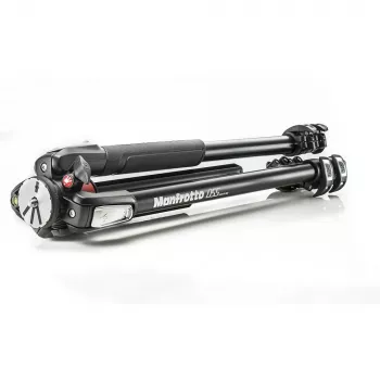 Treppied Manfrotto 055XPRO3 cu 3 secțiuni, aluminiu, negru