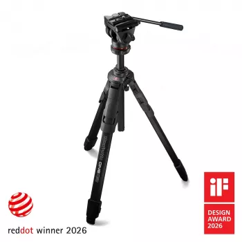 Treppiede din aluminiu Manfrotto ONE cu cap fluid 500X