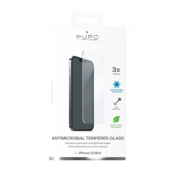 Protector de ecran din sticlă călită anti-bacterian PURO pentru Apple iPhone 13 Mini
