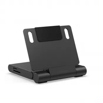 Stand pliabil Satechi On-the-Go Hub - USB-C 100W PD, USB-C 10 Gbps, USB-A 10 Gbps, cititor card micro/SD 312 MB/s, jack 3,5 mm, HDMI 4K (Space Gray)