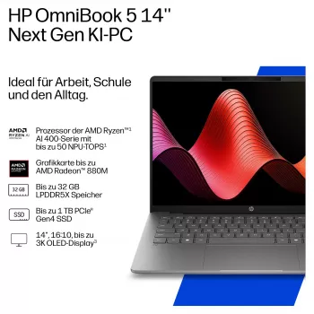 HP OmniBook 5 14-hm0151ng 14 inch WUXGA OLED 300 nits, AMD Ryzen AI 5 330 (4C), 16 GB RAM, 512 GB SSD, Windows 11
