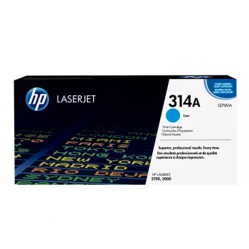 Cartuș toner original HP 314A cyan Q7561A pentru Color LaserJet 2700, 3000 seria