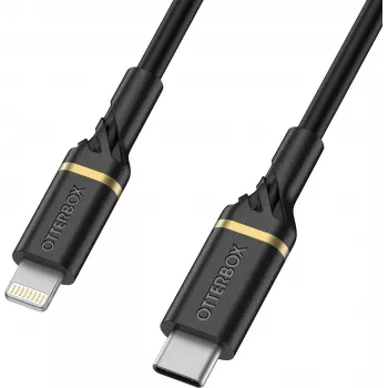 Cablu OtterBox Standard USB-C la Lightning 1m Black Shimmer MFi Certified 60W PD