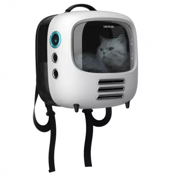 Cușcă de transport pentru animale cu ventilator Cecotec Pumba 1800 - gri/negru