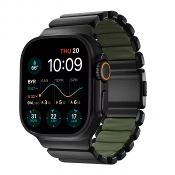 Curea Nomad Stratos Band Titanium Black 49mm Forest