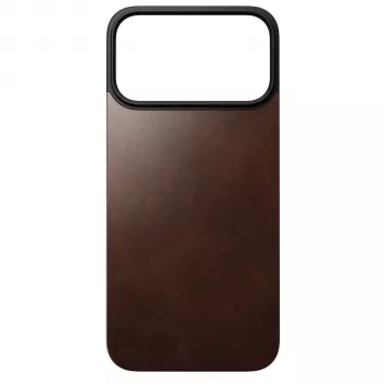 Husă spate Nomad Modern Leather pentru Apple iPhone 17 Pro Max, compatibilă MagSafe, piele full-grain Horween, Rustic Brown