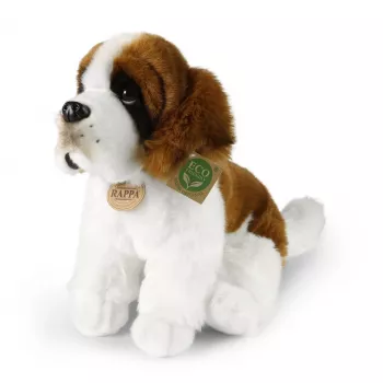 Rappa Jucărie de pluș câine Saint Bernard ecologică, așezat, 30 cm, Maro/Alb/Negru
