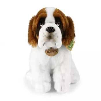 Rappa Jucărie de pluș câine Saint Bernard ecologică, așezat, 30 cm, Maro/Alb/Negru