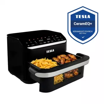 TESLA Aircook DualHeat QD575 XXL Air Fryer 10 L, Black
