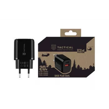 Încărcător auto Tactical Base Plug Dual negru cu 2 porturi USB-A, 3,1 A, 15,5 W