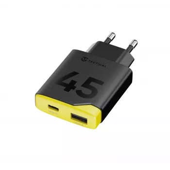 Încărcător de perete tactic Minimi GaN 45 W AC USB-C negru