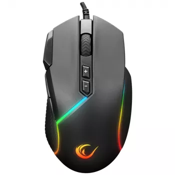 Mouse gaming Rampage Comfort, programabil, 12800 DPI RGB, negru
