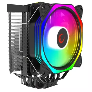 Cooler CPU cu aer Rampage Octagon C50, ventilator 120mm PWM, 1800 RPM, ARGB, Intel LGA 1700/1200/115X, AMD AM5/AM4/AM3+, 4 heat pipe-uri, până la 180W TDP