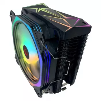 Cooler CPU cu aer Rampage Octagon C50, ventilator 120mm PWM, 1800 RPM, ARGB, Intel LGA 1700/1200/115X, AMD AM5/AM4/AM3+, 4 heat pipe-uri, până la 180W TDP