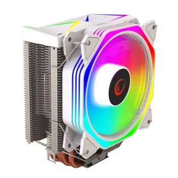 Cooler CPU cu aer Rampage Octagon C50, ventilator 120mm ARGB, alb, LGA 1700/AM5