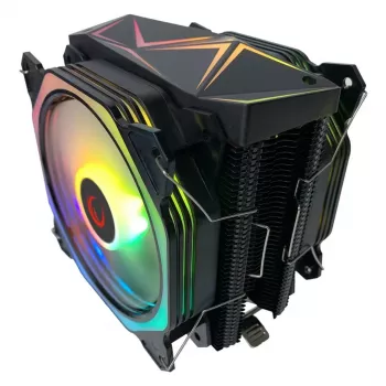 Cooler CPU cu aer Rampage Octagon C60, dual tower, 2x ventilatoare 120mm ARGB, 1800RPM, LGA 1700/AM5