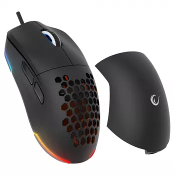 Mouse gaming cu fir USB Rampage BLINK, 12800 DPI, RGB, senzor optic, negru