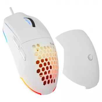 Mouse gaming cu fir Rampage BLINK, 12800 DPI, RGB, senzor optic, alb