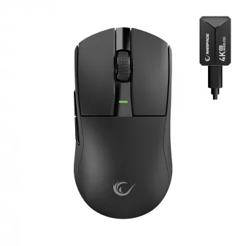 Mouse gaming wireless Rampage Zenith Pro, negru, 26000 DPI PAW3395 4KHz tri-mod, negru