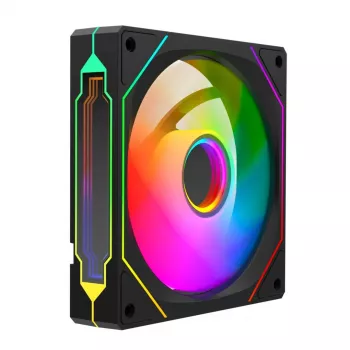 Ventilator carcasă Rampage 120 mm 1800RPM Infinite Loop ARGB PWM, negru