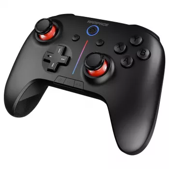 Controller wireless Rampage Hydra Pro Pad RGB 2.4G cu efect Hall și triggere magnetice, negru