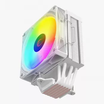 Cooler CPU Rampage Octagon C70 cu LCD, ventilator 120 mm ARGB, AM5/LGA1700, alb
