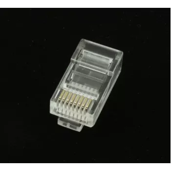 Conector modular Gembird LC-8P8C-002/50 RJ-45, transparent, aurit, set de 50