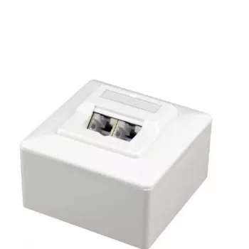 Priză Gembird Cablexpert MWS-2S6-01 cu ramă de perete RJ45 Cat.6, albă