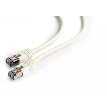 Cablu patch Gembird Cablexpert FTP Cat.6, RJ45 tată la RJ45 tată, ecranat cu folie, 0,5 m, alb (PP6-0.5M/W)