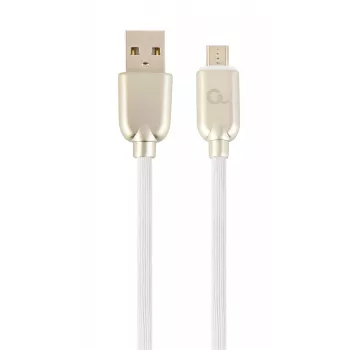 Cablu Gembird USB 2.0 Type-A tată la Micro-B tată, 1 m, alb, manta TPE