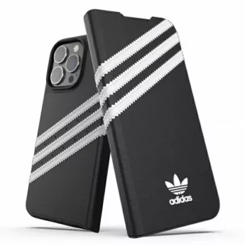 Husă tip booklet Adidas Originals din PU pentru iPhone 13 Pro / 13 6,1 inch, neagră/albă