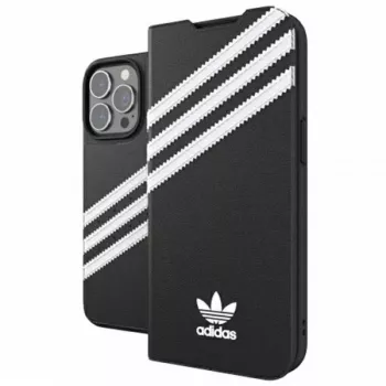 Husă tip booklet Adidas Originals din PU pentru iPhone 13 Pro / 13 6,1 inch, neagră/albă