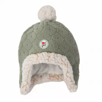 Căciulă de iarnă din fleece cu două straturi Lodger, verde salvie, fleece Elm, 1-2 ani