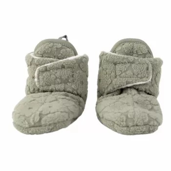 Papuci-botă pentru bebeluși Lodger din polar fleece cu talpă antiderapantă, verde salvie (Elm), 6-12 luni