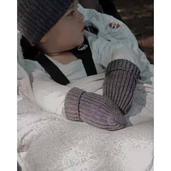 Lodger Mănuși bebeluș 100% lână merinos Graphite Pigeon 0-12 luni