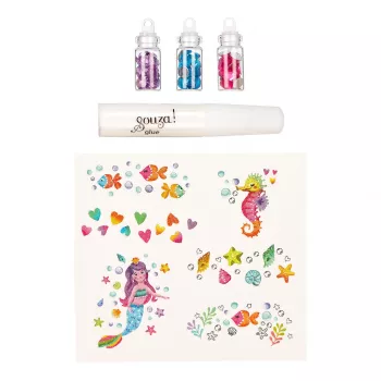 Souza! Glitter Tattoo Kit with Crystals Mermaid 5 pcs
