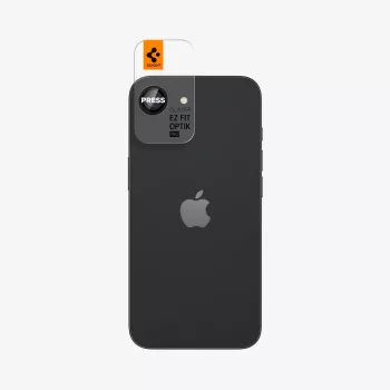 Protecție pentru cameră Spigen Optik Pro Glas.tR EZ Fit, pachet de 2, pentru iPhone 16E/17E, negru