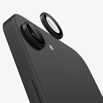 Protecție pentru cameră Spigen Optik Pro Glas.tR EZ Fit, pachet de 2, pentru iPhone 16E/17E, negru