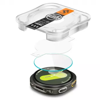 Folie de protecție din sticlă călită Spigen GLAS.tR EZ Fit pentru Samsung Galaxy Watch 8 / Watch 9 (40 mm), 2 bucăți (AGL09874)