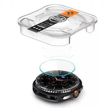 Folie de protecție din sticlă călită Spigen GLAS.tR EZ Fit pentru Samsung Galaxy Watch 8 Classic (46 mm), 2 bucăți, transparentă (AGL09877)
