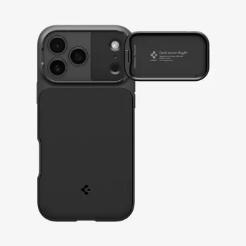 Husă SPIGEN Optik Armor Mag MagSafe pentru Apple iPhone 18 Pro Max, neagră