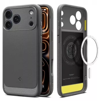 Husă Spigen Rugged Armor Mag MagSafe pentru iPhone 17 Pro, gri